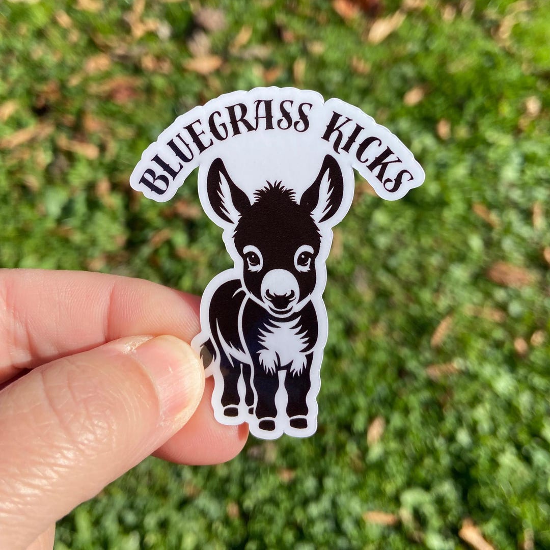 Funny Donkey Bluegrass Kicks Ass Sticker, Appalachian Laptop Sticker ...