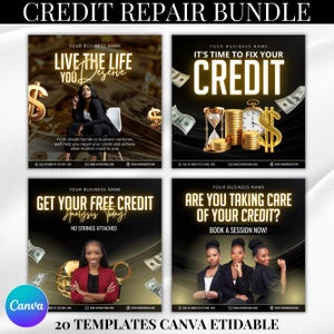 Credit Repair Instagram Post,Credit Repair Social Media Template,Credit Repair Template,Diy Credit Repair,Credit Repair Flyer,Canva Template