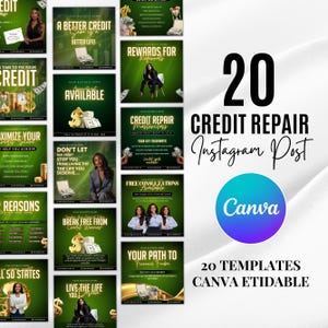 Credit Repair Instagram Post,Credit Repair Social Media Template,Credit Repair Template,Diy Credit Repair,Credit Repair Flyer,Canva Template