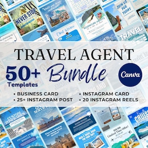 Travel Agent Social Medial Bundle, Travel Templates, Travel Instagram Reels, Travel Instagram Post Templates, Travel IG Business Cards