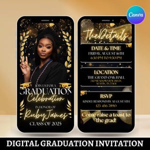 Digital & Editable Save the Date Grad E-Invite Template, Instant Download Iphone Invitation, Text Message Invite, Class of 2024 College Grad