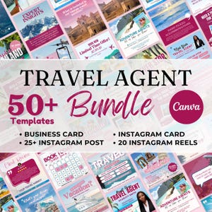 Travel Agent Social Medial Bundle, Travel Templates, Travel Instagram Reels, Travel Instagram Post Templates, Travel IG Business Cards