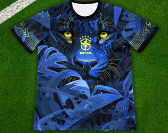 Brazil Blue Tiger Concept Soccer Jersey, Football jersey, Trikot