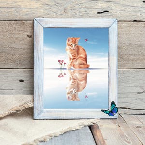 Orange Cat Digital Wall Art, Printable Wall Art for Cat Lovers, Kitten Poster, Kitten Room Decor, Orange Cat Wall Art, Digital Download