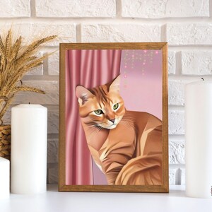 Orange Cat Digital Wall Art, Printable Wall Art, Printable Orange Cat Poster, Digital Download, Printable Cat Picture for Cat Lovers