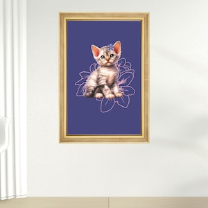 Devon Rex Digital Wall Art, Printable Wall Art for Cat Lovers, Devon Rex Kitten Room Decor, Cute Cat Poster, Printable Cat Poster