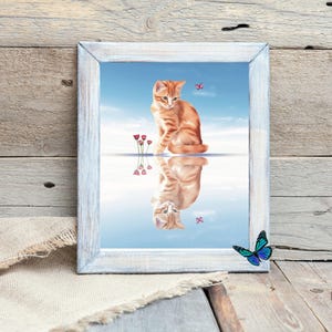 Orange Cat Digital Wall Art, Printable Wall Art for Cat Lovers, Kitten Poster, Kitten Room Decor, Orange Cat Wall Art, Digital Download