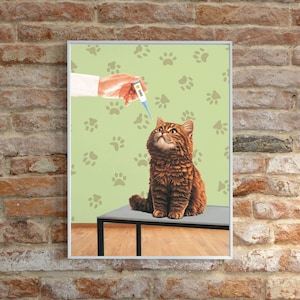 Printable Veterinary Wall Decor, Digital Wall Art, Cute Cat Poster, Veterinary Clinic Decor, Cat Printable Wall Art, Digital Download