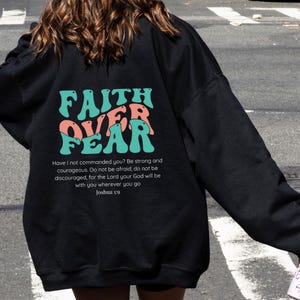 Faith Over Fear Christian Hoodie Bible Verse, Aesthetic Christian Sweatshirts, Jesus Hoodie, Church hoodie, Trendy Hoodie, Religious Hoodie