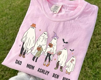 Personalized Halloween Ghost Family Shirt - Matching Cotton Tee