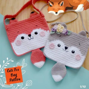 Tasche Häkelanleitung / Fuchs Häkelanleitung / Häkelanleitung für Kinder / süßes Amigurumi Muster PDF / Fuchs Häkelanleitung PDF / Häkelanleitung für Handys