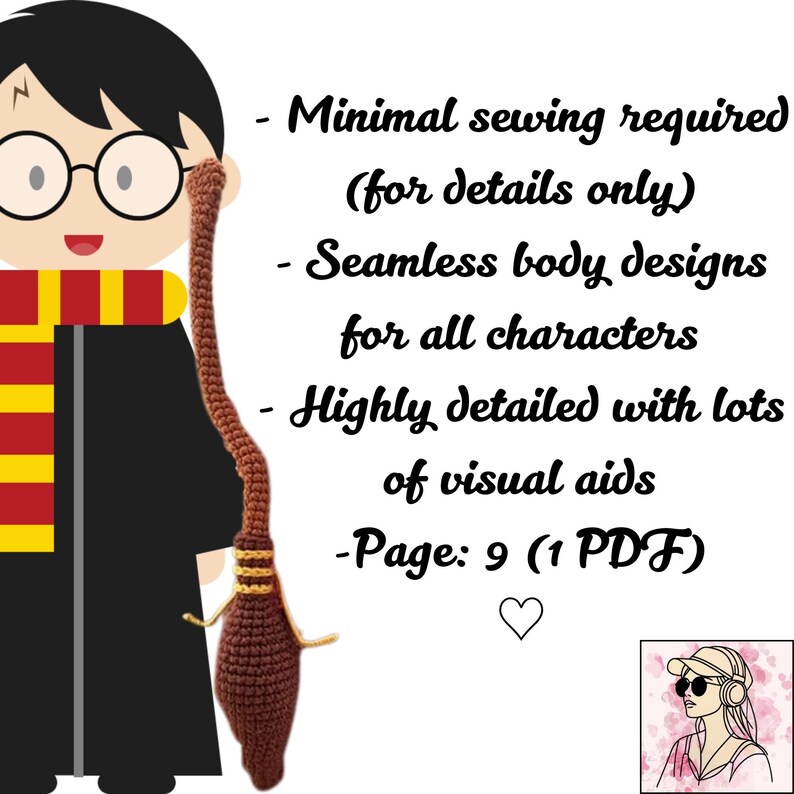 Crochet Pattern for Wizard's Broom - Low-sew PDF Amigurumi Crochet ...