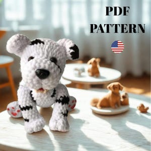 Amigurumi Dalmatiër, gehaakt hondenpatroon, knuffeldier, pluche patroon, realistisch hondenspeelgoed, knuffel, ENGELSE pdf, DIY-tutorial