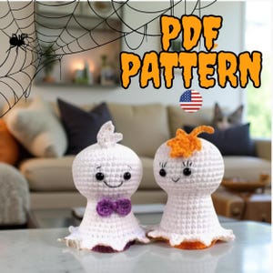 Cute Ghost Plushies Crochet Pattern Bundle, Halloween Amigurumi Plushie PDF, Kawaii Ghost Crochet, Easy Amigurumi Halloween, Ghost Plushies
