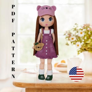 Crochet Doll Pattern, Amigurumi Doll Pattern, PDF in English, Doll Sewing Pattern And Tutorial, Fabric Doll Pattern, Doll Sewing Tutorial