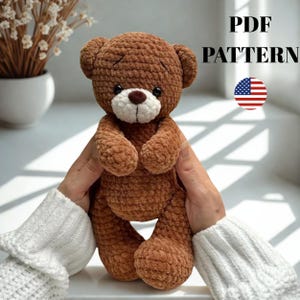 Teddy Bear Crochet Pattern | Crochet Bear Tutorial | Teddy Bear Amigurumi Pattern | PDF English Pattern | Teddy Bear Toy Crochet Pattern