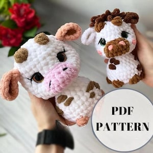 Cow crochet pattern, Amigurumi cow pattern, English PDF pattern, DIY Crochet Toy, Handmade Gift Idea, Animal Crochet Plushie, Highland Cow