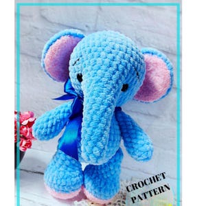 Pattern Crochet Animal, Elephant Comforter, Crochet Snuggler Toys, Pattern Baby Doll, Amigurumi Elephant Lovey, PDF Tutorial in English