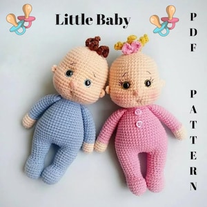 Crochet Mini Dolls Pattern, Amigurumi Doll Crochet Pattern, Cute Doll Pattern, PDF Tutorial in English, lovey Toys, Soft Doll for baby