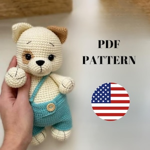 Crochet PATTERN dog, Amigurumi tutorial PDF in English, crochet puppy crochet pattern PDF Christmas gift Baby shower dog crochet pattern