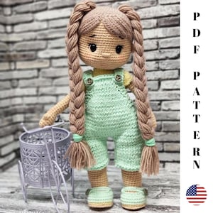Crochet Doll Pattern, Amigurumi Doll Pattern, PDF in English, Doll Sewing Pattern And Tutorial, Fabric Doll Pattern, Doll Sewing Tutorial