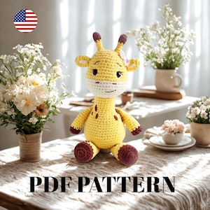 Amigurumi Giraffe, Giraffe Crochet Pattern Cute, Wildanimals Amigurumi, Floppy Giraffe Crochet Pattern, Arugurami Patterns PDF, Tutorial