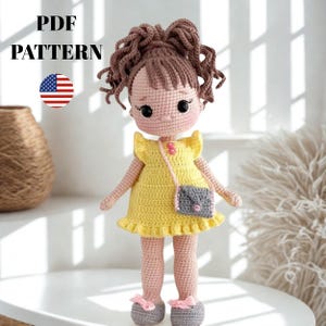 Crochet Doll Pattern, Merry doll, Amigurumi Doll Pattern, PDF in English, Amigurumi Doll Patterns, cute doll, PDF in English, Doll, Tutorial