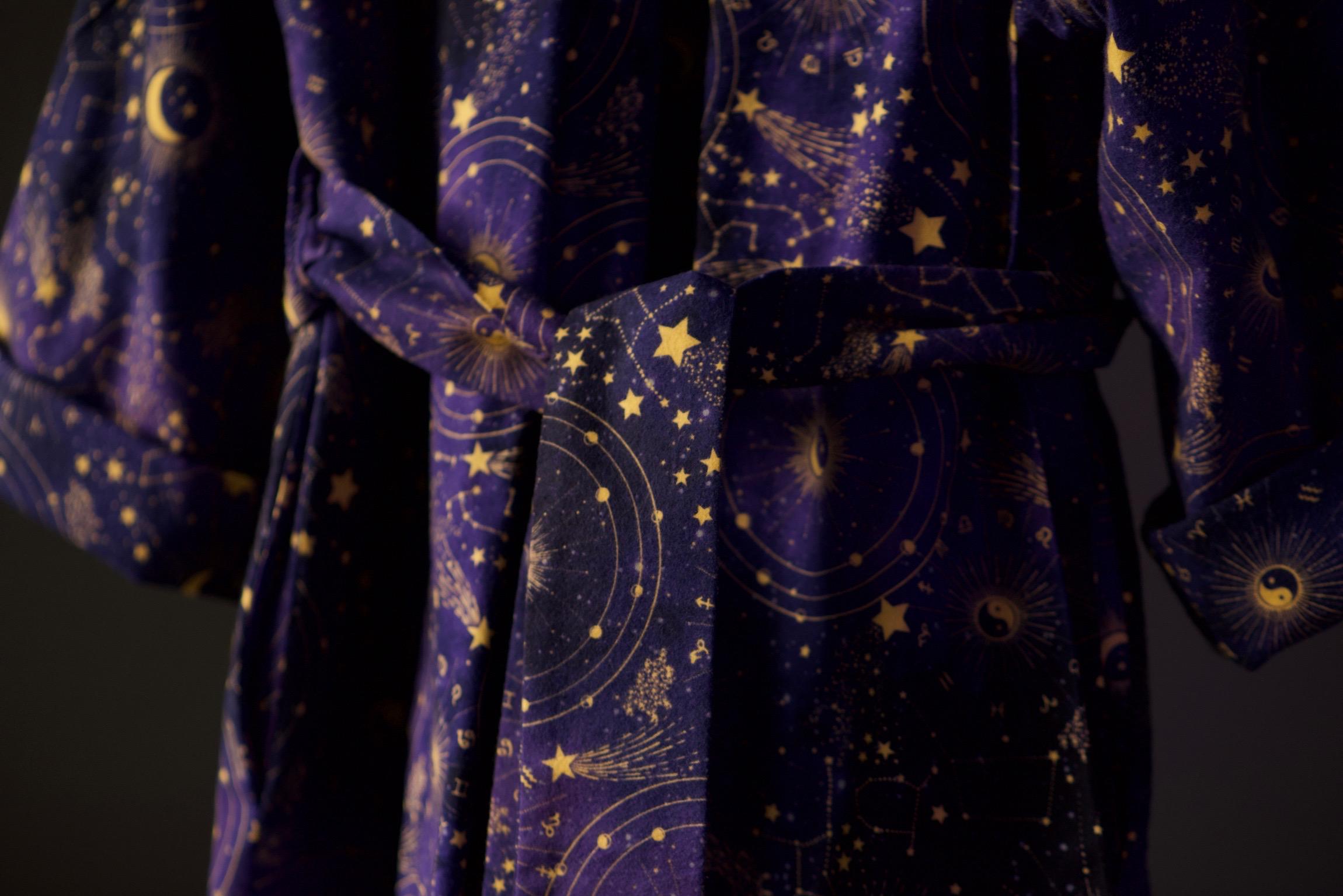 A Space Robe The Galaxy Guardian Robe Handcrafted Cotton Flannel Robe With Lining - Etsy