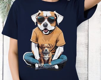 Dog Lover Shirt – Cartoon Pup in Sneakers and Shades Graphic