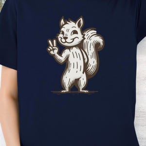 Peace Sign Squirrel Shirt – Woodland Animal Graphic Tee with Calm, Feel-Good Vibe