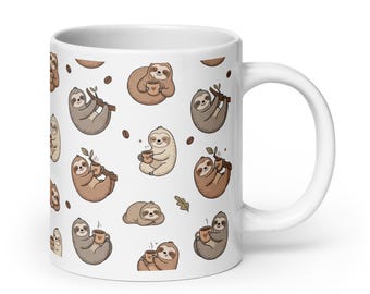 Ceramic Mug Sloth Coffee Cozy Animal Art