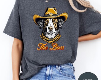 Cowboy Hunde T-Shirt - Western Ranch Boss Stil
