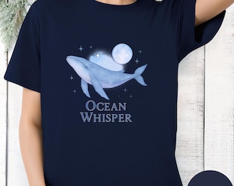 Whale Shirt – Moonlit Ocean Cotton Graphic Tee