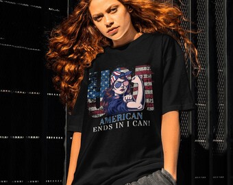 Camiseta patriótica Rosie – Camiseta gráfica de empoderamiento femenino en EE. UU.
