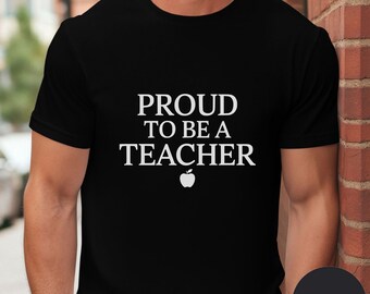 Camiseta de profesor: Orgulloso de ser profesor. Camiseta con el icono de Apple.