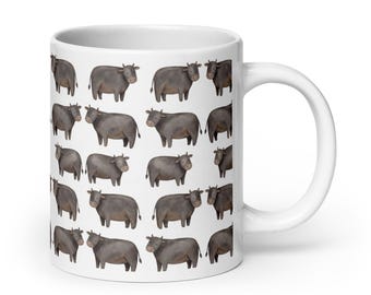 Ceramic Cow Pattern Mug Calm Animal Coffee Cup