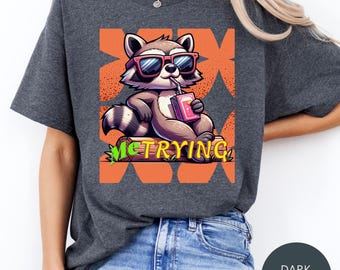 Camiseta de mapache: una divertida camiseta de animales para un ambiente relajado. Camiseta clásica unisex.