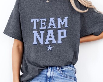 Team Nap Shirt – Collegiate Style with Star | Funny Lazy Day Tee | Sleepy Squad T-Shirt