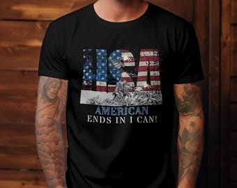 Camiseta gráfica patriótica – Diseño del izamiento de la bandera de Iwo Jima en rojo, blanco y azul