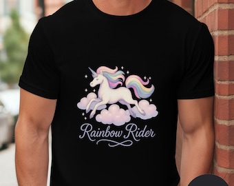 Rainbow Unicorn Shirt – Pastel Fantasy Cotton Graphic Tee