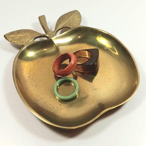 Vintage Brass Apple Trinket Dish