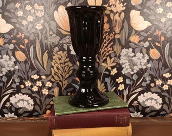 Vintage Black Pedestal Vase