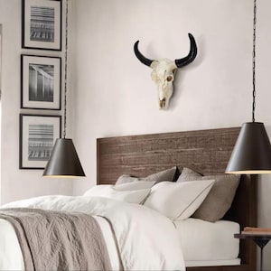 Bull Skull Wall Decor – Animal Head Hanging Art