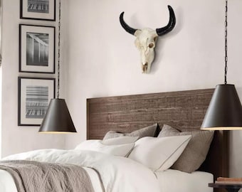 Bull Skull Wall Decor – Animal Head Hanging Art