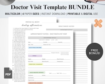 Doctor Visit Template, Health Record Log, Doctor Appointment Tracker, Doctor Visit Planner, Medical Consultation Notes, Healthcare Tool