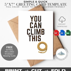Motivation Card You Can Climb This Digital Download Mountain Encouragement Inspirational Support Strength Challenge Overcome Printable Gift