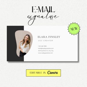 Mall för e-postsignatur | Redigerbar Canva Professionell design | Gmail, Outlook, företags-e-post | 100 % redigerbar e-postsignatur
