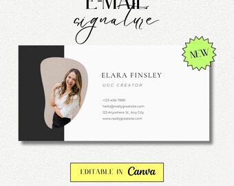 Email Signature Template | Editable Canva Professional Design | Gmail, Outlook, Business Email | 100% Editable Email Signature