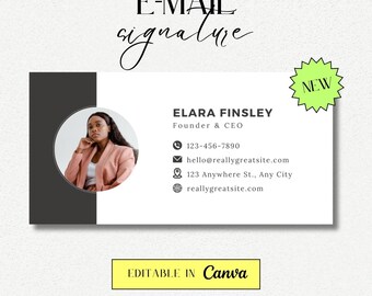 Email Signature Template | Editable Canva Professional Design | Gmail, Outlook, Business Email | 100% Editable Email Signature
