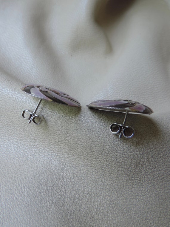 vintage earrings sterling silver enamel post earr… - image 4